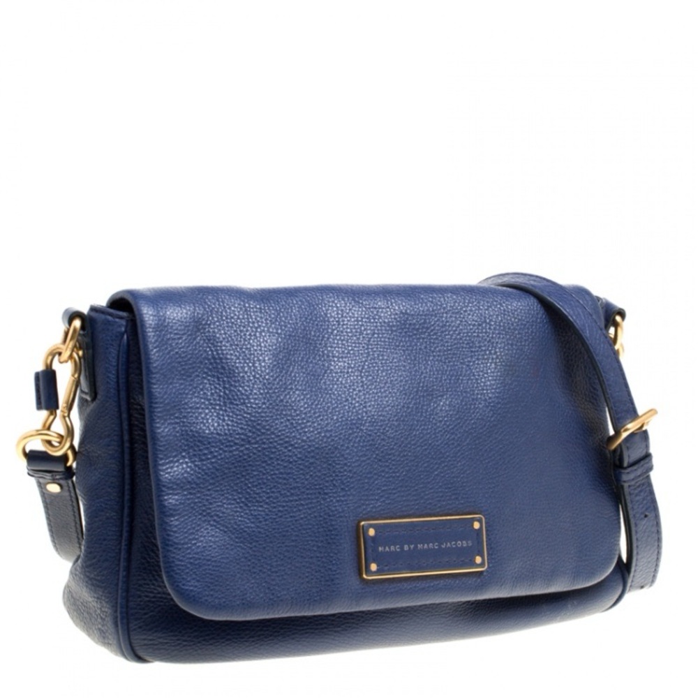Marc By Marc Jacobs Blue Glazed Leather Too Hot To Handle Lea Crossbody Bag